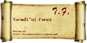 Tormási Fanni névjegykártya