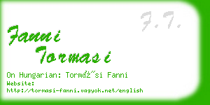 fanni tormasi business card